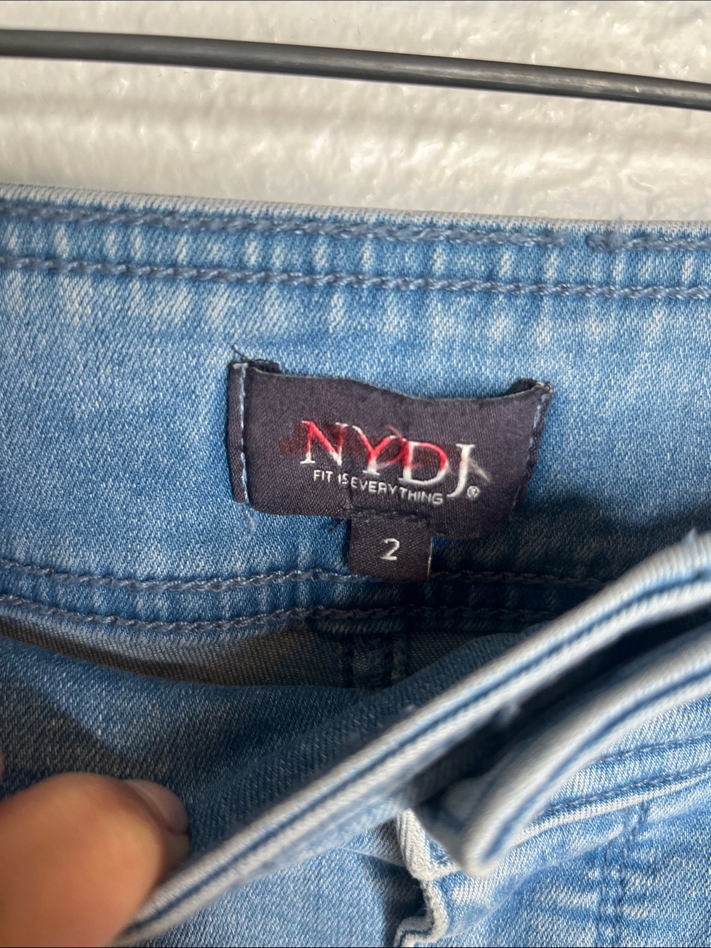 NYDJ Light Wash Wide Leg Front Pocket Denim Jeans Sz 2 - Picture 5 of 7